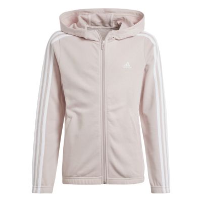 Junior Girls Essentials 3-Stripes Cotton Fullzip Hoodie in rosa