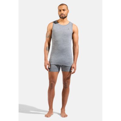 Natural Merino 160 Base-Layer-Sporttop mit Rundhalsausschnitt in grau