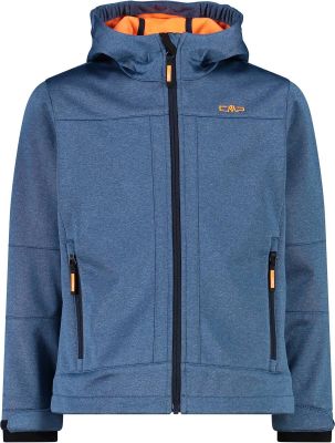 Kinder Funktionsjacke Kapuzen Softshelljacke in blau