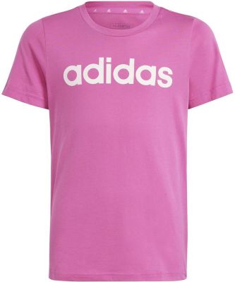 ADIDAS Kinder Shirt Essentials Linear Logo Cotton Slim Fit in pink