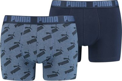 PUMA Herren Unterhose MEN AOP BOXER 2P in blau